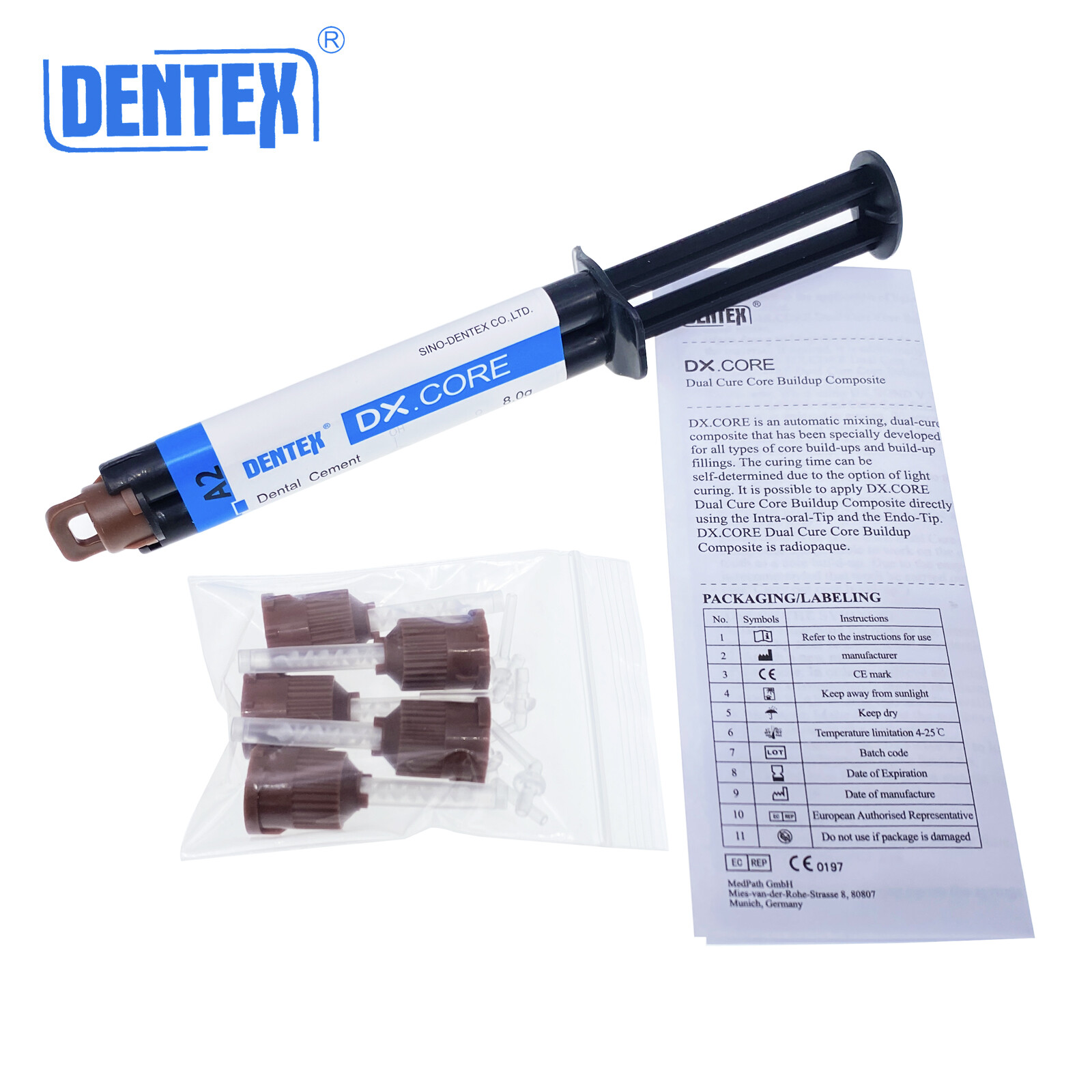 Dental A2 A3 Dual Cure Flowable Composite Resin Refill Core Build Up Dentex 8g