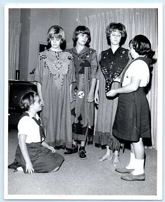Press Photo Wichita Eagle CAMP FIRE GIRLS Indian Dresses 1950-60s