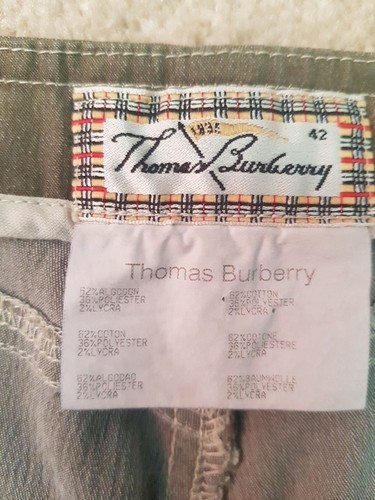 Vintage Thomas Burberry Women's stretchy Khaki capri Denim jeans 42 UK size 10 - Picture 2 of 9