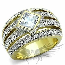 Brilliant 1.2Ct Princess Cubic Zircon CZ AAA Engagement Ring 5 6 7 8 9 10 Tk1551