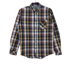NNO7 NO Nationality Men Derek Long Sleeve Casual Checked Shirt Size L