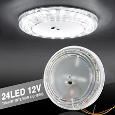 12V RV Interior LED Lights Switched Round Ceiling Light Fixture Camper Trailer A