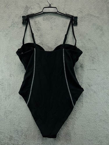NWT ONIA Valerie One Piece Swimsuit Wire OTS Womens Large Black Crinkle Texture - Picture 6 of 7