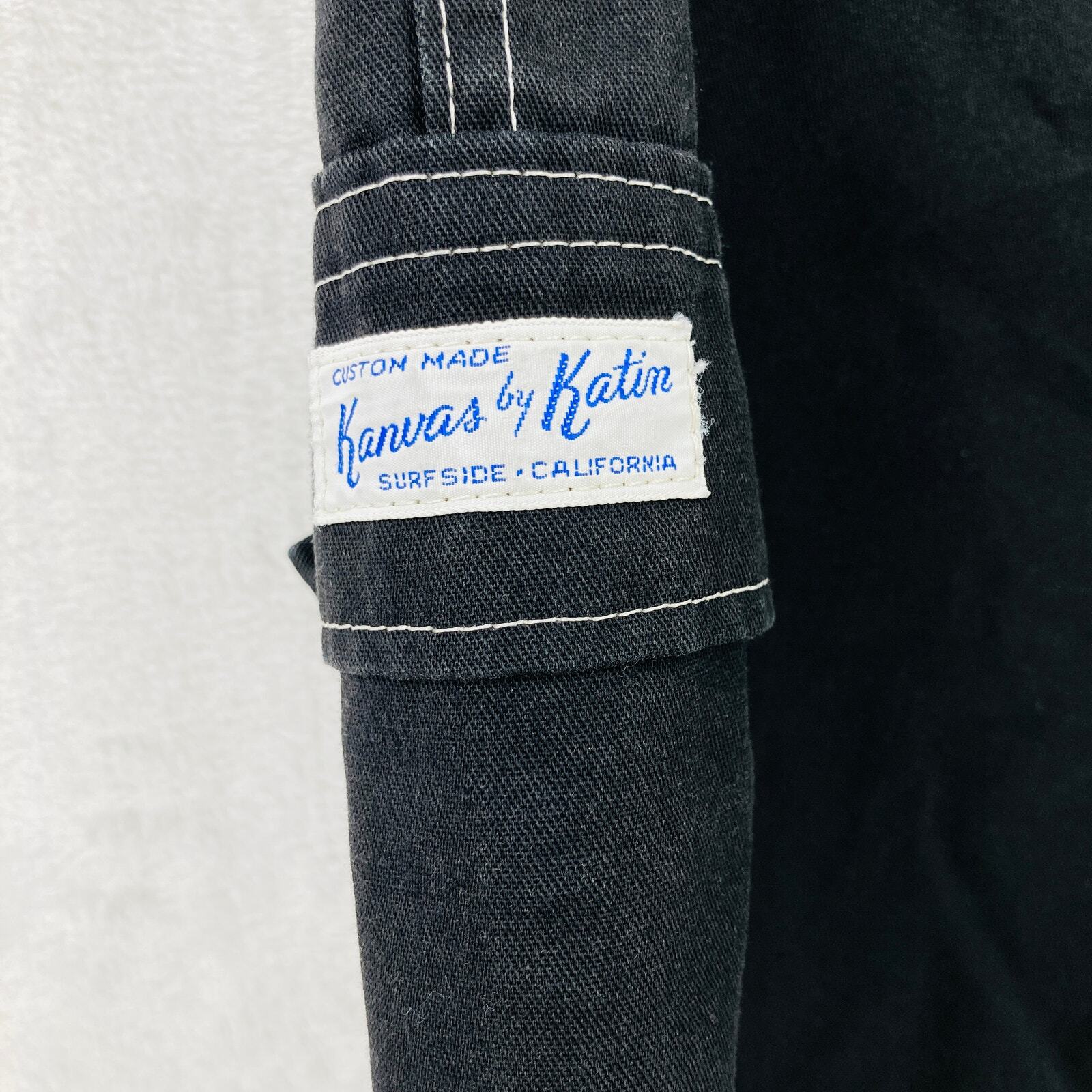 Vintage Kanvas by Katin Board Shorts Mens 34 Black 8" Inseam Button