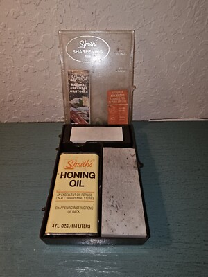 Vintage Smith's Sharpening Kit SK1-Hard & Soft Arkansas Stones W
