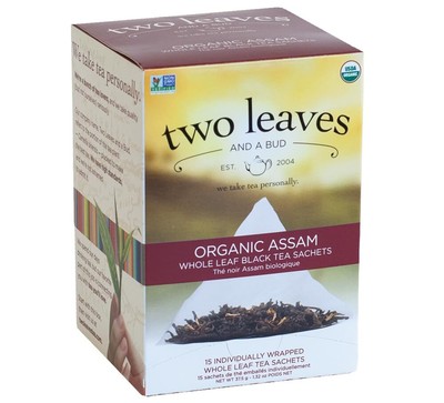 Organic Assam Black Tea Bags, Whole Leaf Caffeinated Black Tea in Compostable...