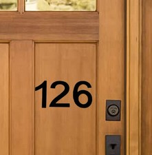 Stick-On House Numbers - No 126 - Satin Black - 10cm - Door, Fence, Gate