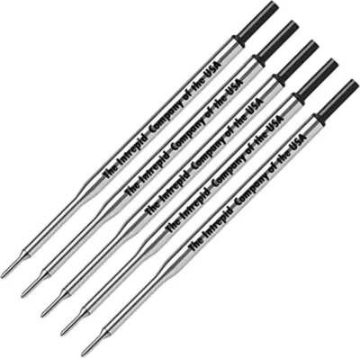 5 Genuine Intrepid flawless flow medium Point Refills for Papermate Lubriglide,