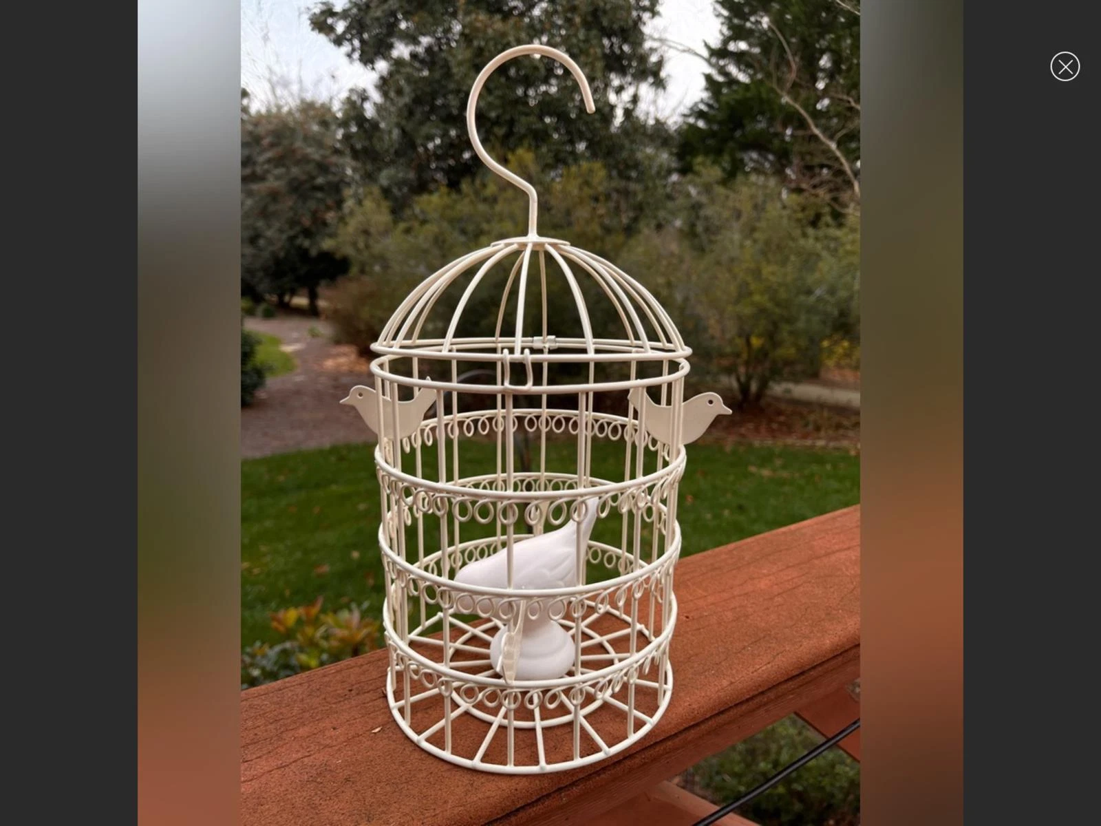 Decorative Metal Bird Cage Decor White Birds Hanging Birdcage Decor