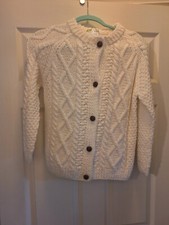 Cardigan Sweater - Bridgets Of Erin - Irish Aran- Kids Youth Size XL