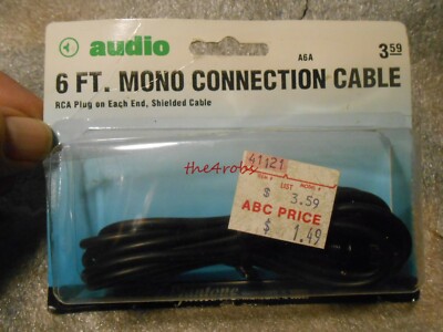 Playtone Audio 6 Foot RCA Mono Connection Cable New in Package