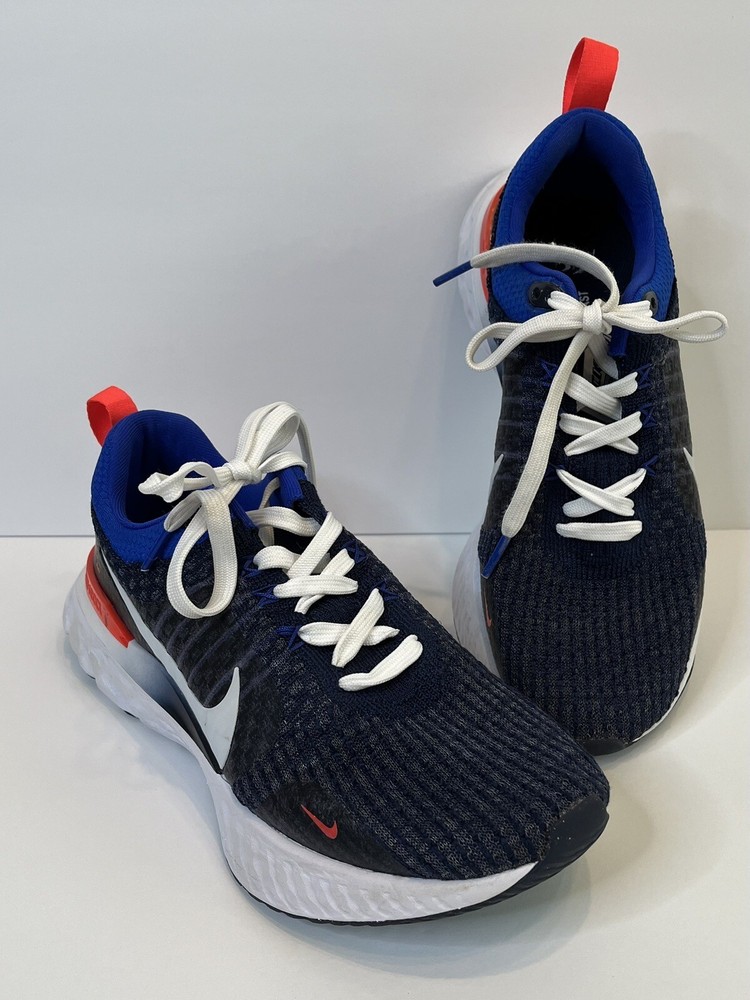 Nike React Infinity Run Flyknit 3 Size 8 College Navy Crimson Running Shoes FD0364-419