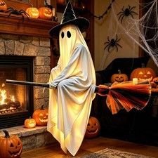 2026 New Halloween Decorations - 5FT Large Hanging Flying Ghost Decor with