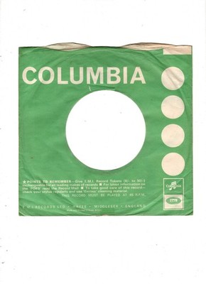 COLUMBIA - X 1  (MINERS) ORIG 1960's UK 7'' RECORD COMPANY SLEEVE/S.VG