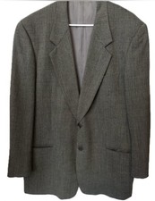 Giorgio Armani Mani Virgin Wool Houndstooth Blazer Sport Coat 44L Made in Italy