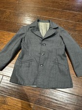 Kids Grey Structured Single Breasted Classic Suit Jacket Size 8