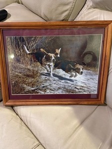 beagles prints beechum vintage remington print framed 15x13