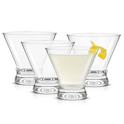 JoyJolt Afina Stemless Martini Glasses Set of 4, 8.5oz Liquor Glass 