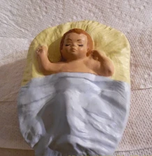 Vintage Ceramic Baby Jesus In A Manger Nativity Replacement