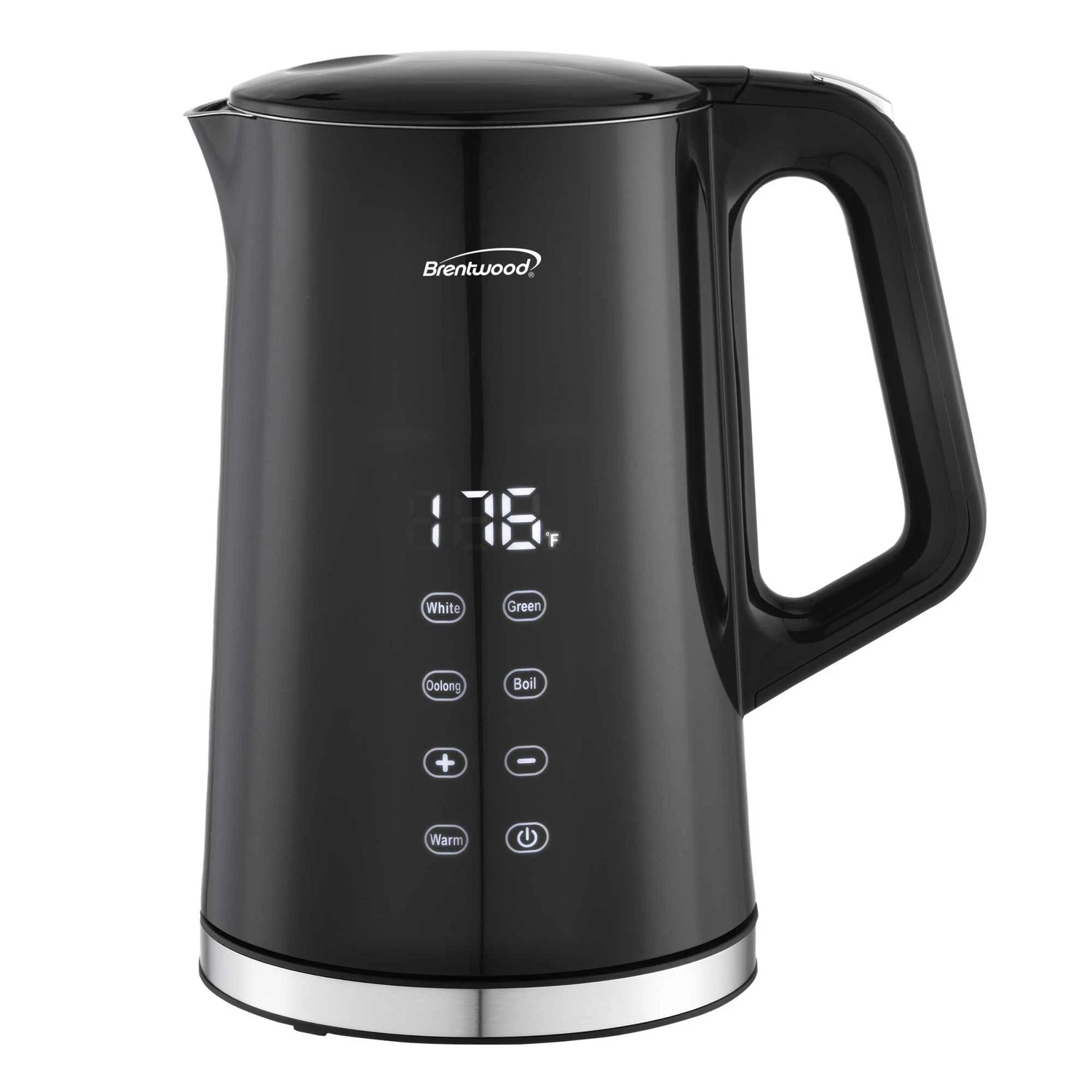 1100W 1.7L Cordless Cool-Touch Digital Electric Kettle Stainless Steel Interior