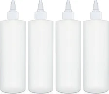 BRIGHTFROM Condiment Squeeze Bottles, 16 OZ Empty Squirt Bottle with Clear 