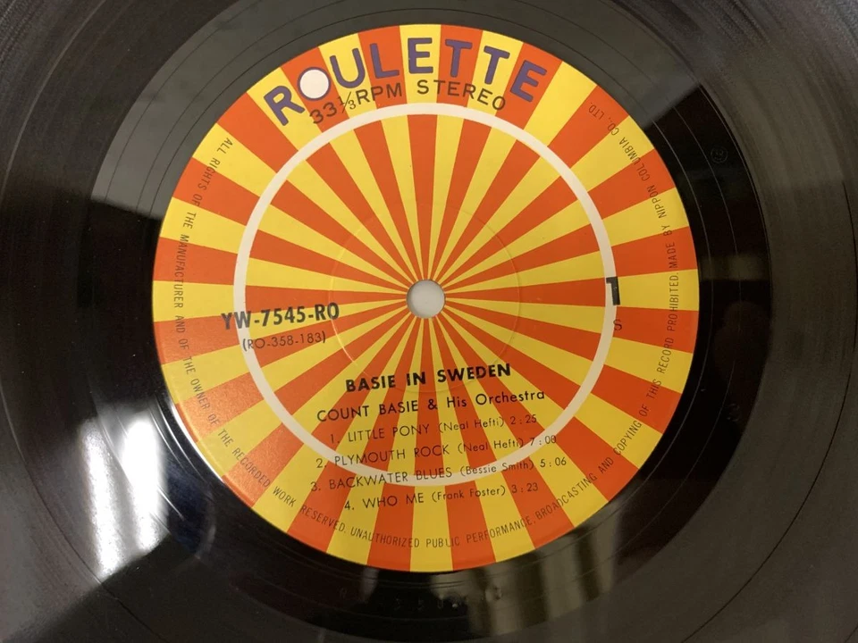 Count Basie & His Orchestra Basie In Sweden Japan LP [56866ER] - Image 2 of 2