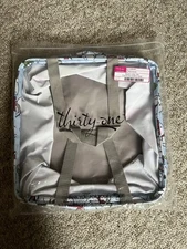 Thirty One Square Utility Tote Bag Snow Daze Christmas Snowman New