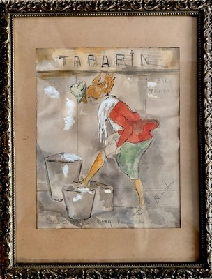 Bal Tabarin,  Tabarin Ten O clock In The Morning  Nice 1920s Signed Illustration