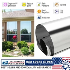 Silver One Way Mirror Privacy Reflection Window Film Reduce Heat & Anti Glare