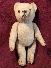 VERY OLD VINTAGE ANTIQUE STRAW FILLED TEDDY BEAR purchased in SWEDEN SWEDISH