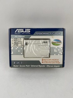 Asus WL-330gE Portable Wireless Router 4 In 1 Access Point Ethernet Adapter
