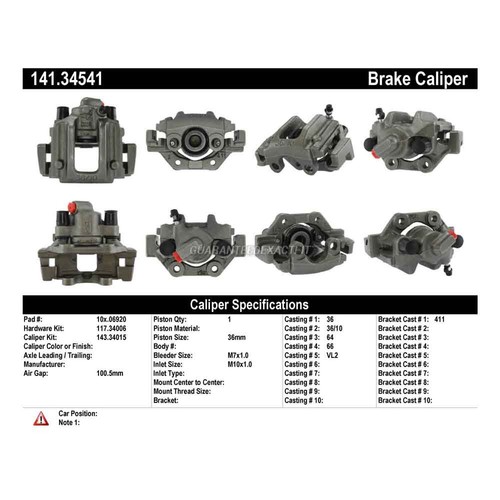 For BMW Z3 1996-2002 Centric Rear Right Brake Caliper - Picture 10 of 11