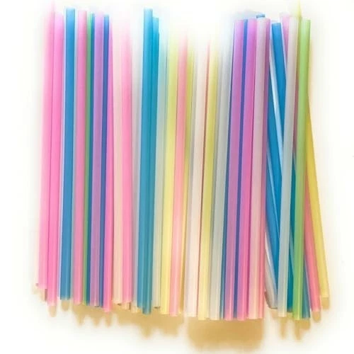 10 Cannucce Colorate Riutilizzabili 2 In 1 – Plastica Resistente Per Feste E Drink