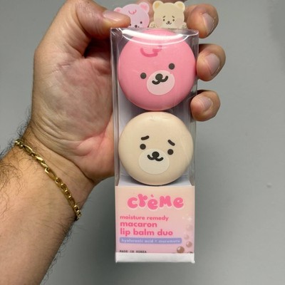 The Creme Shop Macaron Lip Balm Duo Bear Moisture Remedy New
