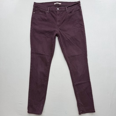 New Levi's Women's Classic Straight Jeans Windsor Wine Size 33 Regular Length 30