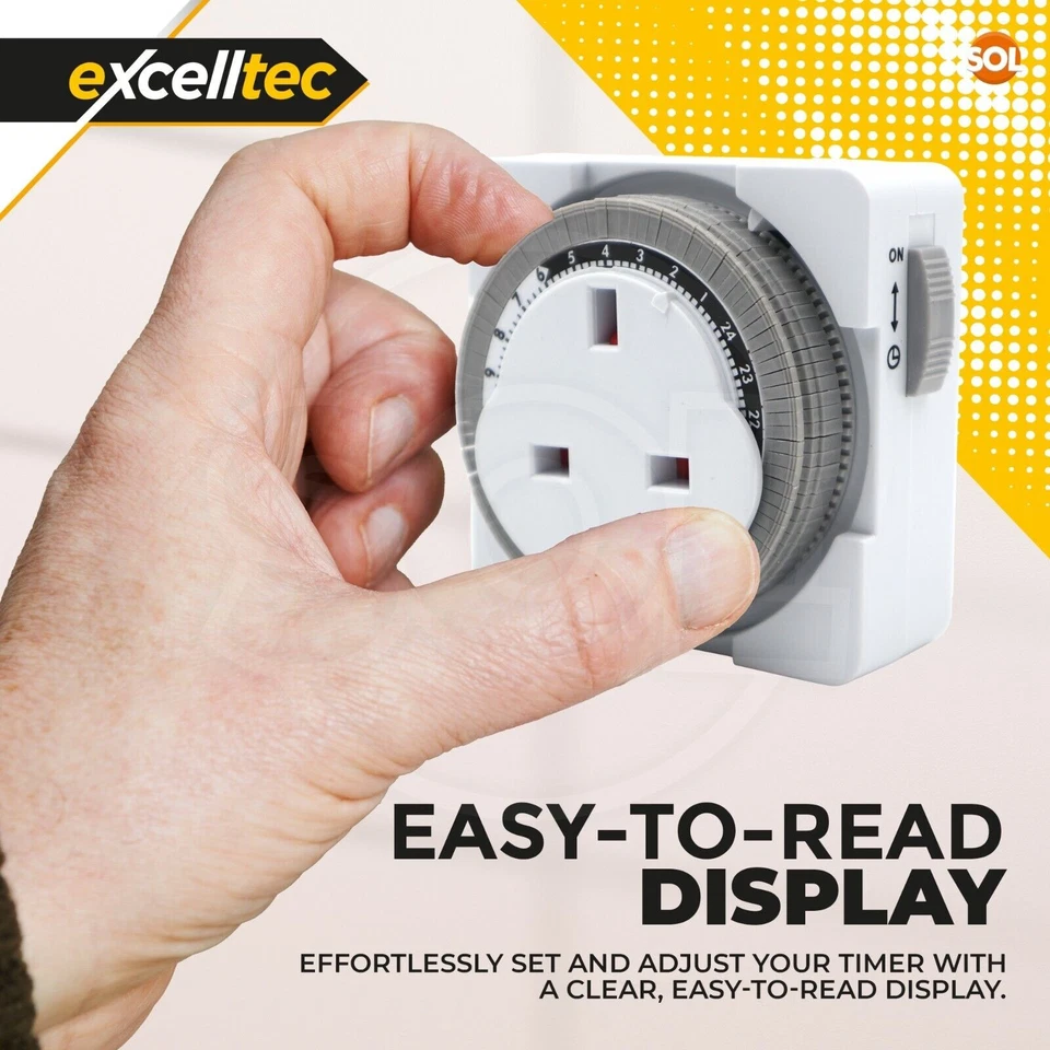 24 Hour Segment Timer Switch 24hr Mains Plug In Mechanical Clock Energy Saver - Image 4 of 4