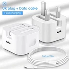 For iPhone 17 16 15 14 13 12 Pro Max X Fast 20W USB-C PD Plug Charger and Cable