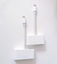 Lot of 2 Apple A1438 Lightning to HDMIl AV Adapter 1080p Passthrough Charge