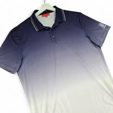 Redvanly TPC Scottsdale Mens Golf Polo Shirt Gradient Blue White Size L