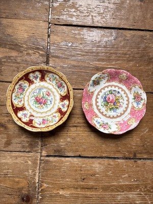 Vintage Royal Albert Bone China Untertassen - Lady Hamilton & Lady Carlyle - Paar