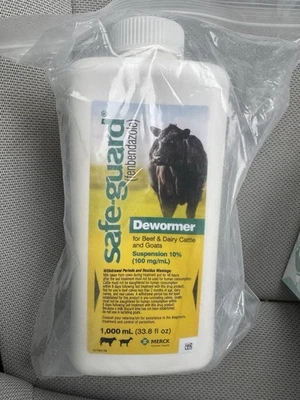 MERCK ANIMAL HEALTH Safe-Guard Fenbendazole Dewormer 1000mL Liquid 10% for Cattle & Goat (01/2027)