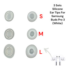 Silicone Replacement Ear Tips Samsung Galaxy Buds 3 Pro SM-R630 Ear Buds White