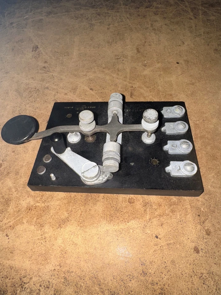 Vintage Morse Code Key W.U. TEL Telegraph Sounder Relay Ohms ham radio - Image 2 of 4