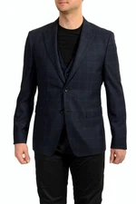 Hugo Boss Men's "T-Rouven/Wain1WE" 100% Wool Plaid Vest & Blazer US 42R IT 52R