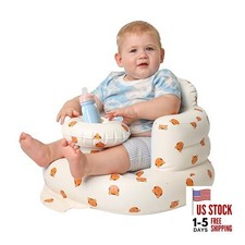 Inflatable Baby Seat with Tray  Back Support, Portable Blow up Baby Tiger