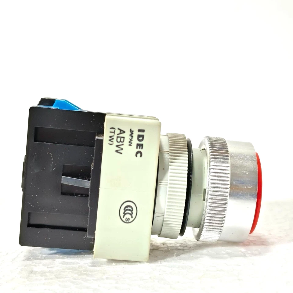 IDEC ABW110R PUSH BUTTON F22MM MOMENTARY METAL ROUND LOT OF 3 NEW - Image 3 of 4