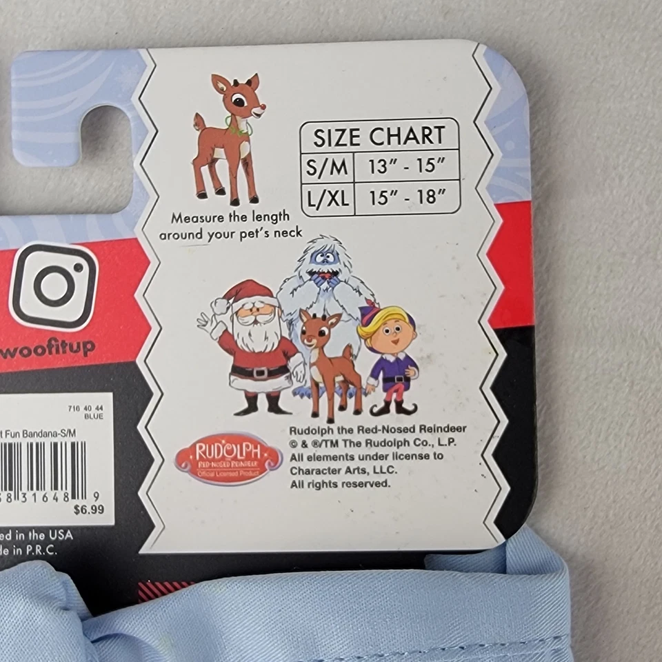 Rodolfo el Reno Nariz Roja Mascota Perro Gato Bandana Nieve Qué Divertido Azul Navidad Foto 3 de 3