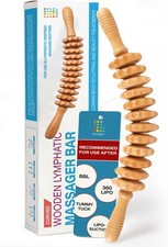 Herramienta de masaje de terapia de madera Bruizex, varilla de rodillo de masaje de drenaje linfático - pierna