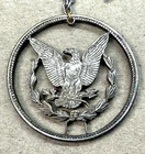 Antique Morgan Silver Dollar cut out coin pendant