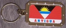 Nickel metal key ring National Flag Antigua NEW